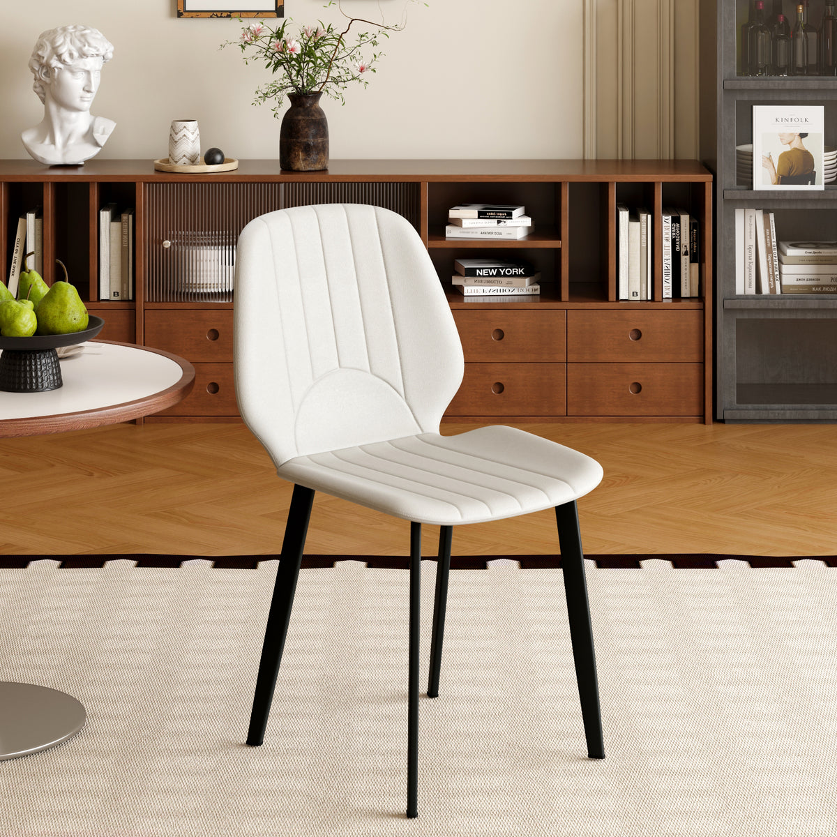 Modern Vertical Stitch PU Upholstered Dining Chair Set – 2 Color Options, 2-Pack / 4-Pack Available