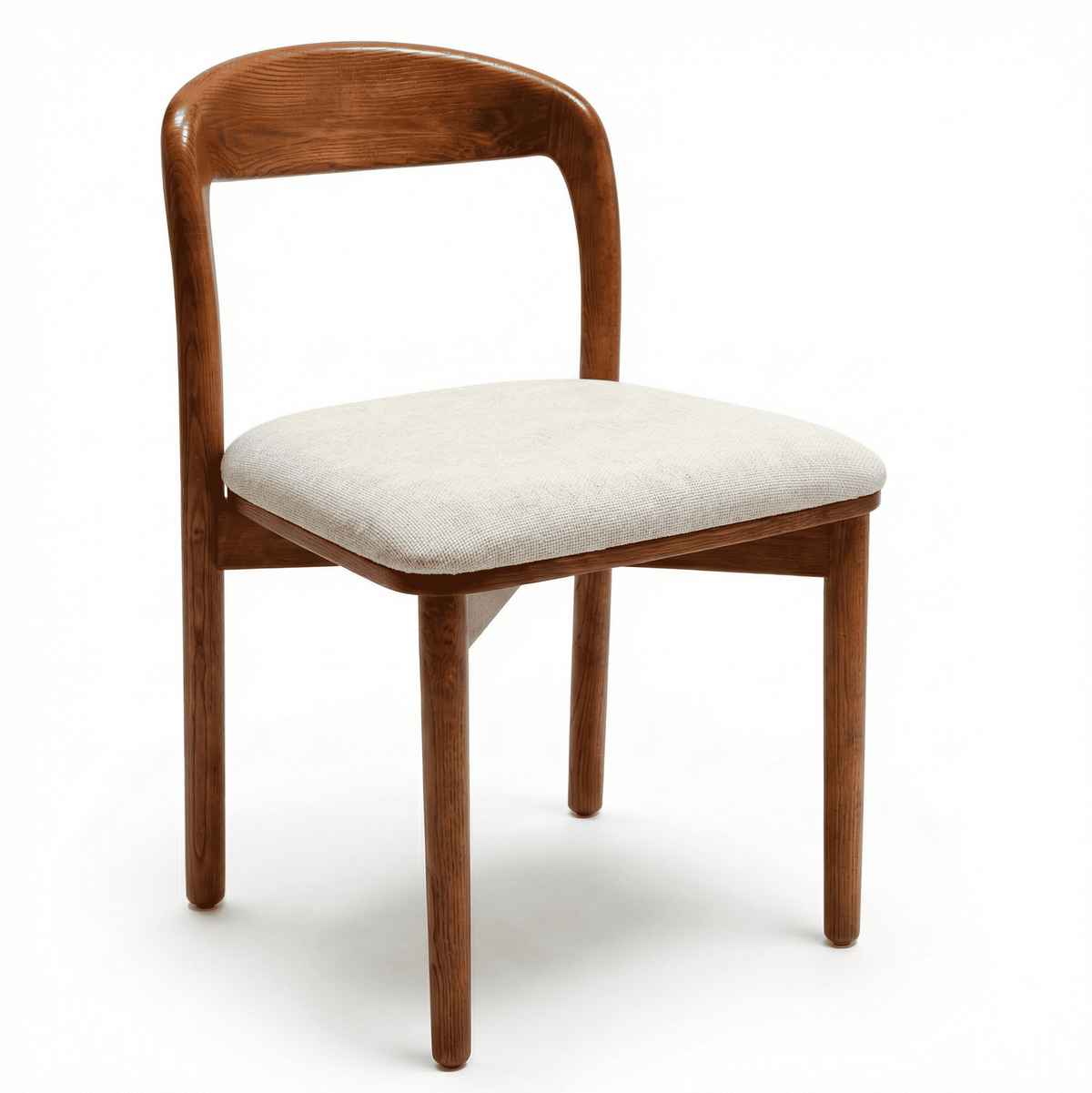 【LAS VEGAS MARKET EXHIBIT】Curved Back Dining Chair – 2 Color Options: Black Wood & Walnut Wood Upholstered Side Chair