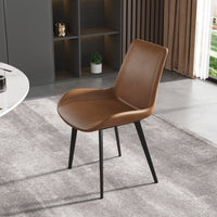 Modern Simple Luxury High-end Tea Restaurant Table Chair Italian Minimalist Leather Chair Nordic Backrest Chair