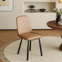 Modern Curved PU Leather Upholstered Dining Chair Set – 2 Color Options, 2-Pack Per Box