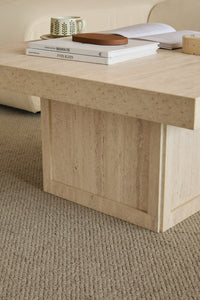 Square Travertine-Top Coffee Table