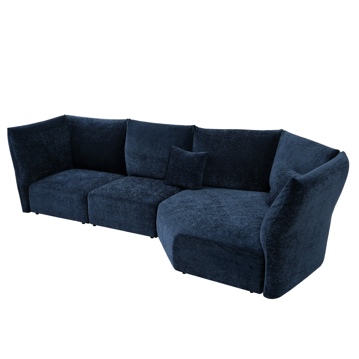 Modern Petal Modular Sectional Sofa – Chenille Fabric with Adjustable Backrests, L-Shaped Corner Couch