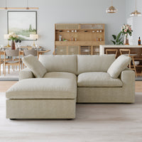 Sky Cloud Sectional Sofa | Pet-Friendly Cover 80-Inch Linen L-Shaped Sectionals 3-Seaters
