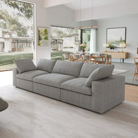 Sky Cloud Sectional Sofa | Pet-Friendly Cover 120-Inch Linen Sleepers 3-Seaters