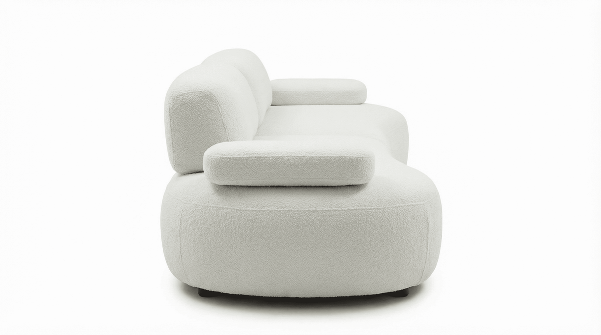 Modular Adjustable Sofa – Lambswool Fabric Curved Sectional Couch