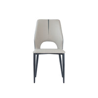 Modern Contrast Color Hollow Back Dining Chair Set of 2