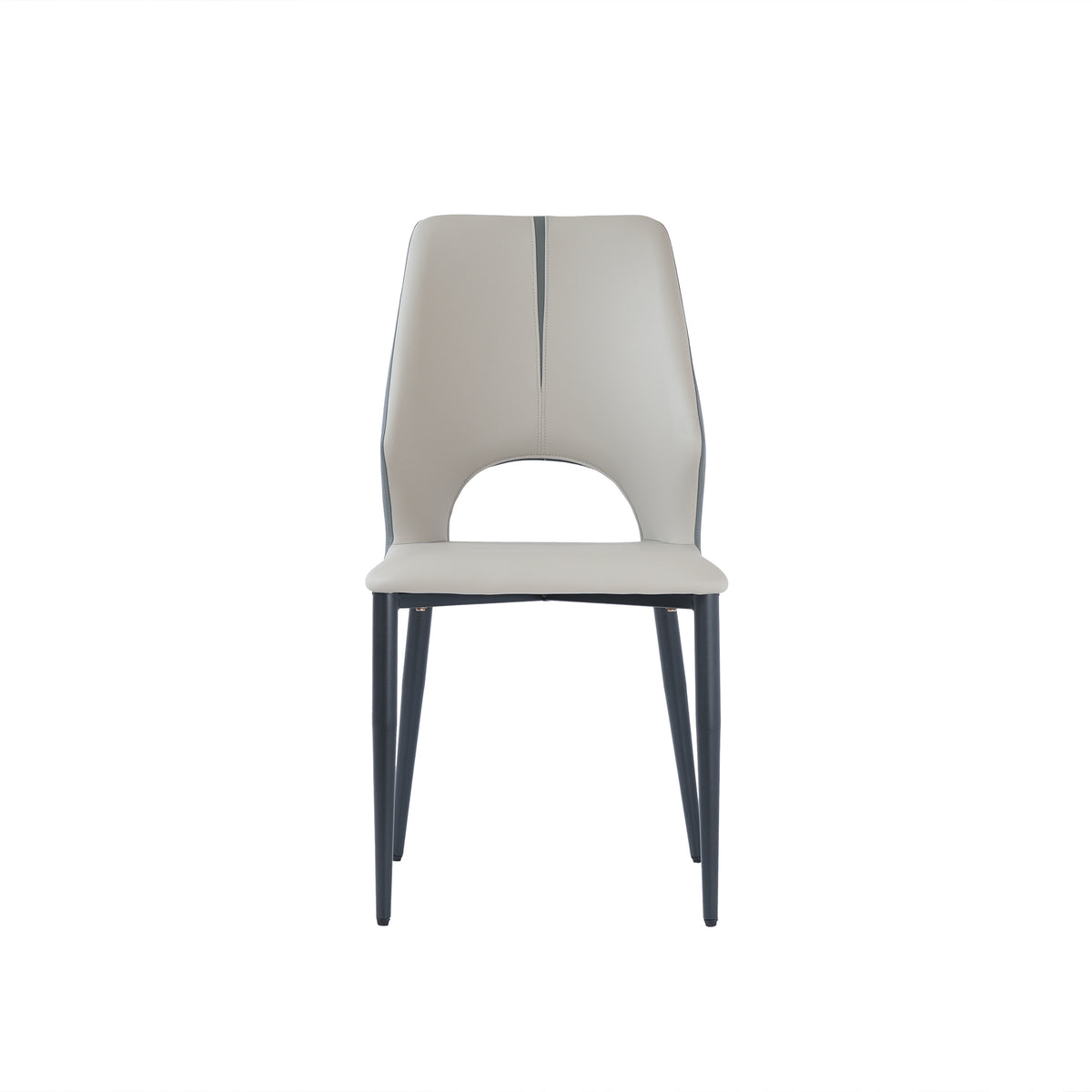 Modern Contrast Color Hollow Back Dining Chair Set of 2