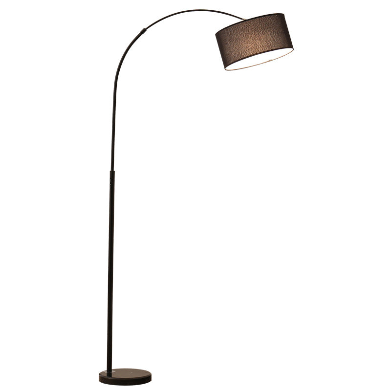 Modern Arc Floor Lamp with Drum Shade – Adjustable Standing Lamp for Living Room & Reading Nook