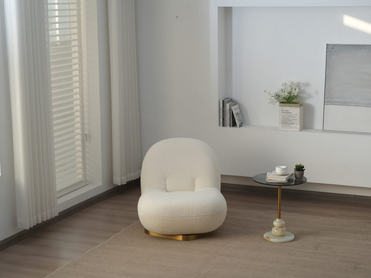 Modern Armless Single Sofa Round Seat