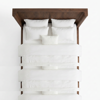 【LAS VEGAS MARKET EXHIBIT】Fluted Walnut Platform Bed with Tall Headboard