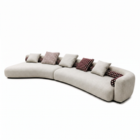 【LAS VEGAS MARKET EXHIBIT】Curved Modular Sectional Sofa, Linen Fabric Upholstered Chaise Lounge Sofa for Modern Living Room