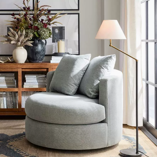 Adjustable Arm Floor Lamp with Empire Shade – Modern Standing Lamp for Living Room & Bedroom