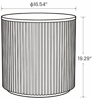 【LAS VEGAS MARKET EXHIBIT】Fluted Round Walnut Side Table