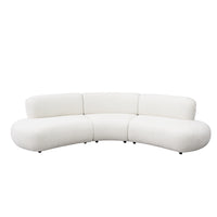 Curved Modular Sofa with Textured Fabric – Modern Minimalist Sectional