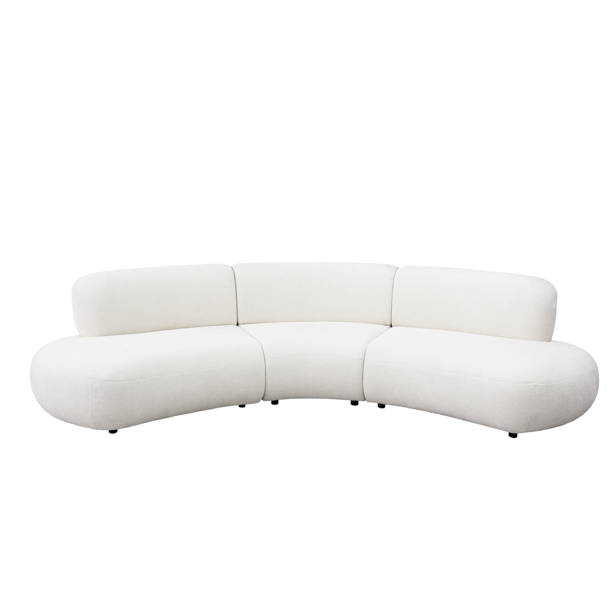 Curved Modular Sofa with Textured Fabric – Modern Minimalist Sectional