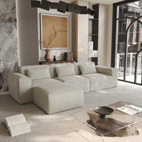 Compressible Modular Sectional Sofa – Cloud Velvet Fabric + Flexible Assembly, Minimalist Relaxed Vibe Living Room Sofa