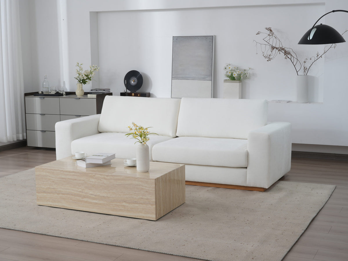 Minimalist Modern Sherpa Sectional Loveseat