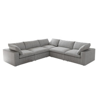 Sky Cloud Sectional Sofa | Washable Cover 120-Inch Linen Corner Sectionals 5-Seaters