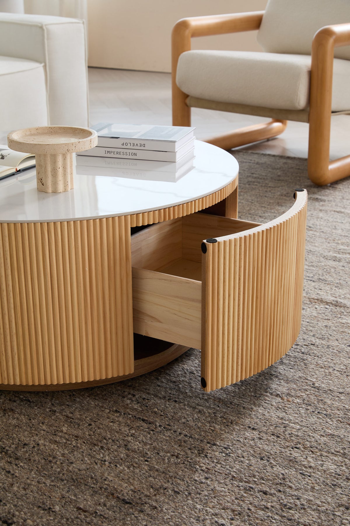 Scandi Round Sintered Stone Coffee Table