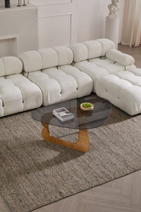 Modern Oak & Glass Coffee Table