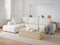 L-Shaped Sectional Sofa with Oversized Grid Cushions & Fixed Chaise