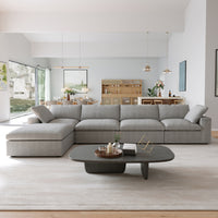 Sky Cloud Sectional Sofa | Modular Washable 160-Inch Linen L-Shaped Sectionals 5-Seaters