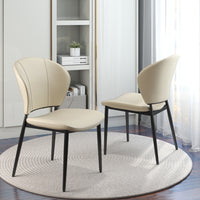Vegan Leather Modern Dining Chairs Set of 2