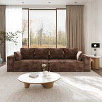 Modern Horizontal-Rib Fabric 4-Seater Sofa – 4-Color Options, Modular Upholstered Sofa for Living Room