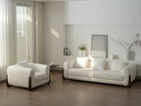 Artistic Sherpa Couch Sofa with Solid Wood Legs