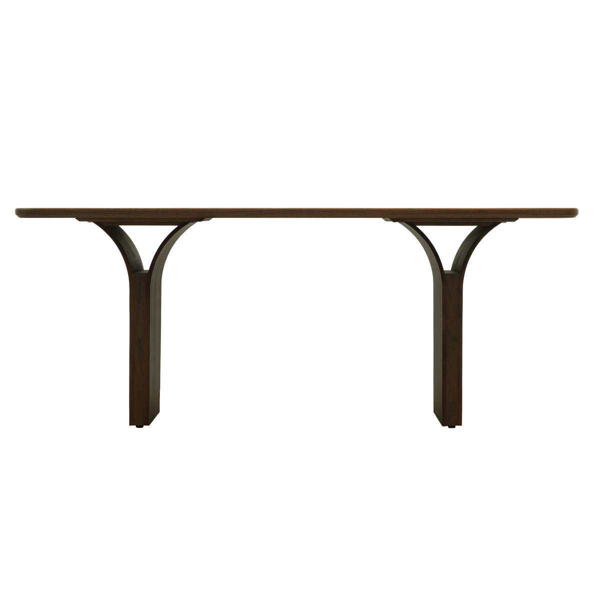 Light Luxury Modern Style Arched Table Legs Light Wood Dining Table