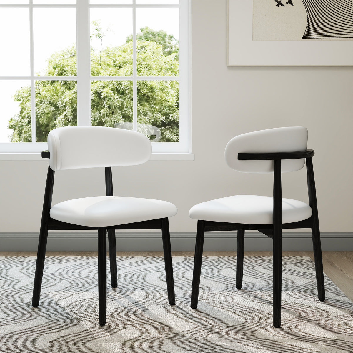 Modern Upholstered Dining Chair Set – 2 Fabric Options, 2 Colors, 2-Pack / 4-Pack Available