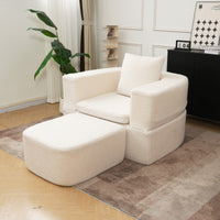 Foldable Sofa Bed, Compressed Pure Sponge Teddy Velvet Floor Couch, 4 Color Options Multi-Functional Sleeper Chair for Living Room Bedroom