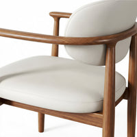 【LAS VEGAS MARKET EXHIBIT】 Walnut Wood Dining Armchair – Upholstered in Leather or Lambswool