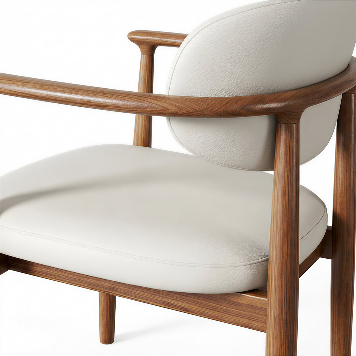 【LAS VEGAS MARKET EXHIBIT】 Walnut Wood Dining Armchair – Upholstered in Leather or Lambswool