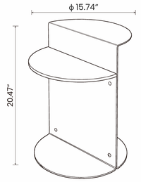 【LAS VEGAS MARKET EXHIBIT】2-Tier Sintered Stone Side Table, Matte Dark Gray Metal Frame Modern Half Moon Accent End Table for Living Room