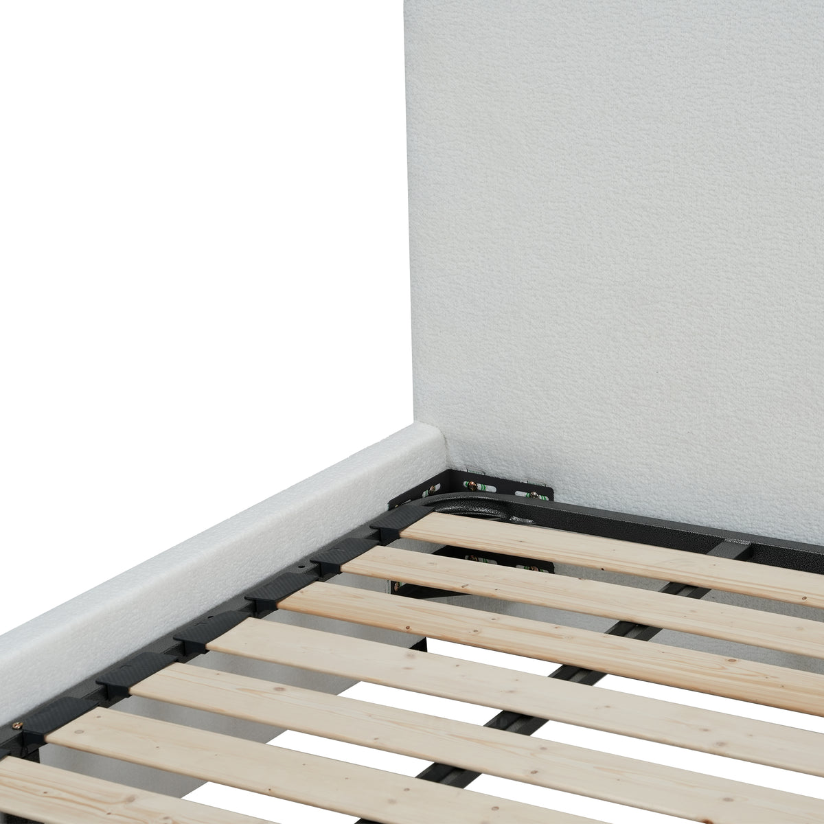 Wave-Shaped Upholstered Platform Bed – 2 Color Options, Queen & King Size
