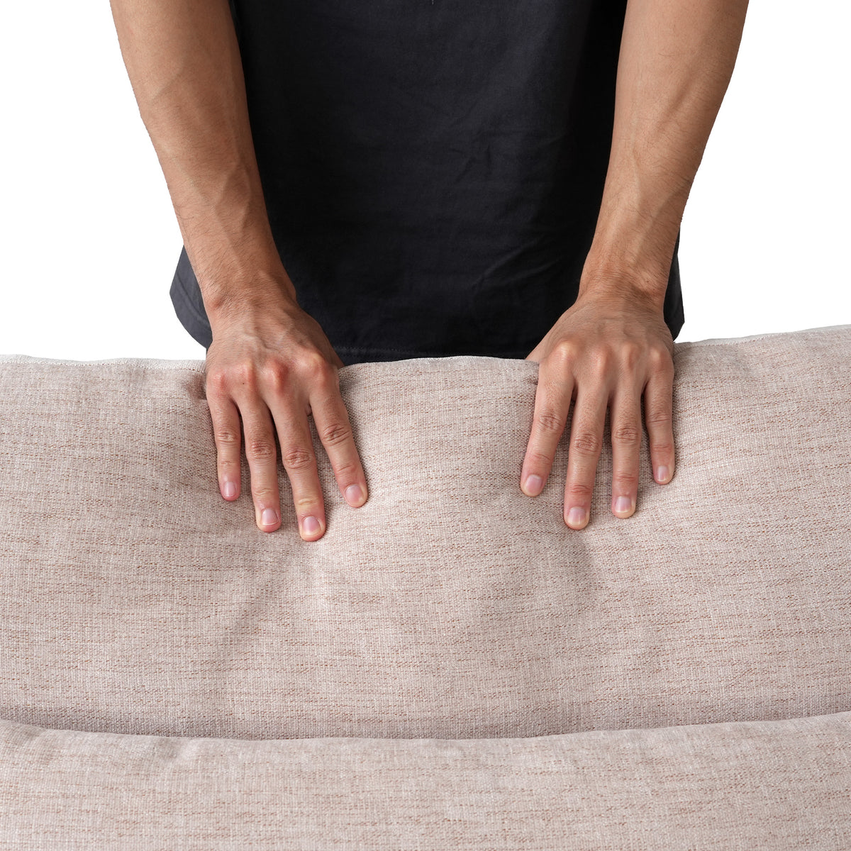 Fully Modular Linen-Look L-Shaped Sectional Sofa with Extra Thick Cushions, Removable Washable Slipcovers Reversible Chaise Couch