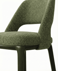 【LAS VEGAS MARKET EXHIBIT】Curved Back Dining Chair – Dark Wood Frame Armless Side Chair