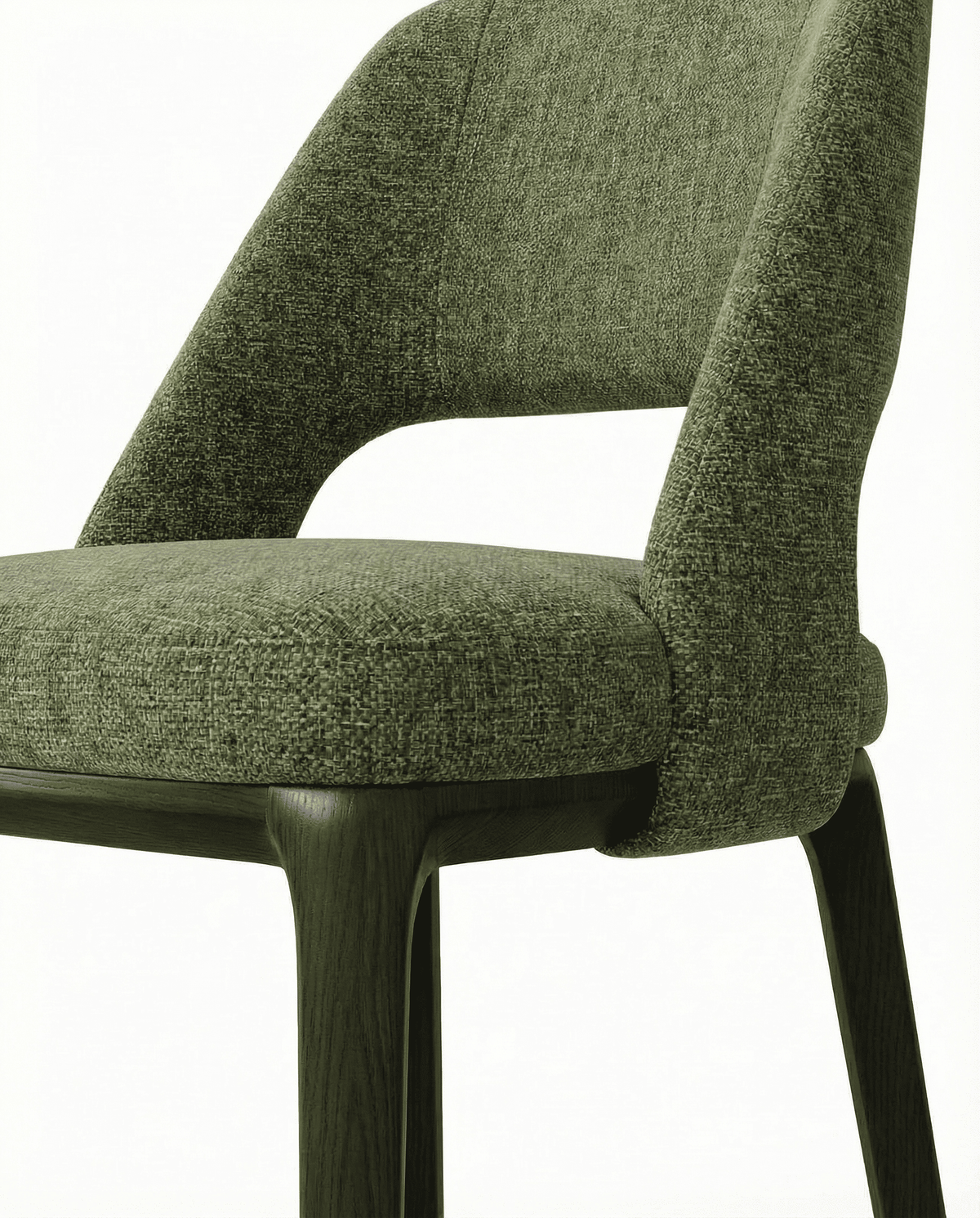 【LAS VEGAS MARKET EXHIBIT】Curved Back Dining Chair – Dark Wood Frame Armless Side Chair