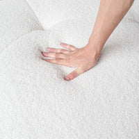 Cloud-Shaped Teddy Fleece Sofa – White Plush Fabric, Artistic Design for Living Room Light Luxury Leisure Area
