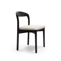 【LAS VEGAS MARKET EXHIBIT】Curved Back Dining Chair – 2 Color Options: Black Wood & Walnut Wood Upholstered Side Chair