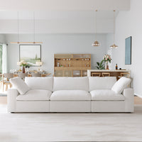 Sky Cloud Sectional Sofa | Pet-Friendly Cover 120-Inch Linen Sleepers 3-Seaters