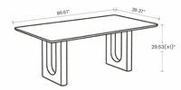 Travertine Top Dining Table with Walnut Base – Modern Rectangular Kitchen Table