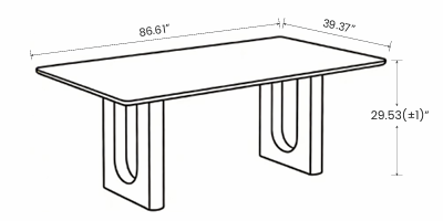 Travertine Top Dining Table with Walnut Base – Modern Rectangular Kitchen Table