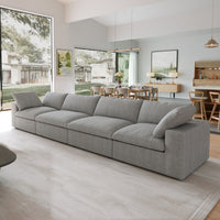 Sky Cloud Sectional Sofa | Replaceable Cover 160-Inch Linen Sleepers 4-Seaters