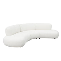 Curved Modular Sofa with Textured Fabric – Modern Minimalist Sectional