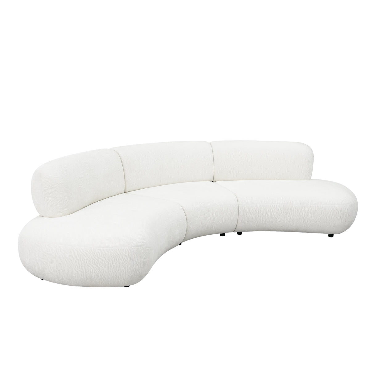Curved Modular Sofa with Textured Fabric – Modern Minimalist Sectional