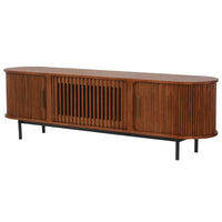 Mid-Century Slatted Wood TV Stand