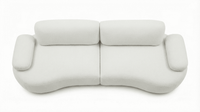 Modular Adjustable Sofa – Lambswool Fabric Curved Sectional Couch