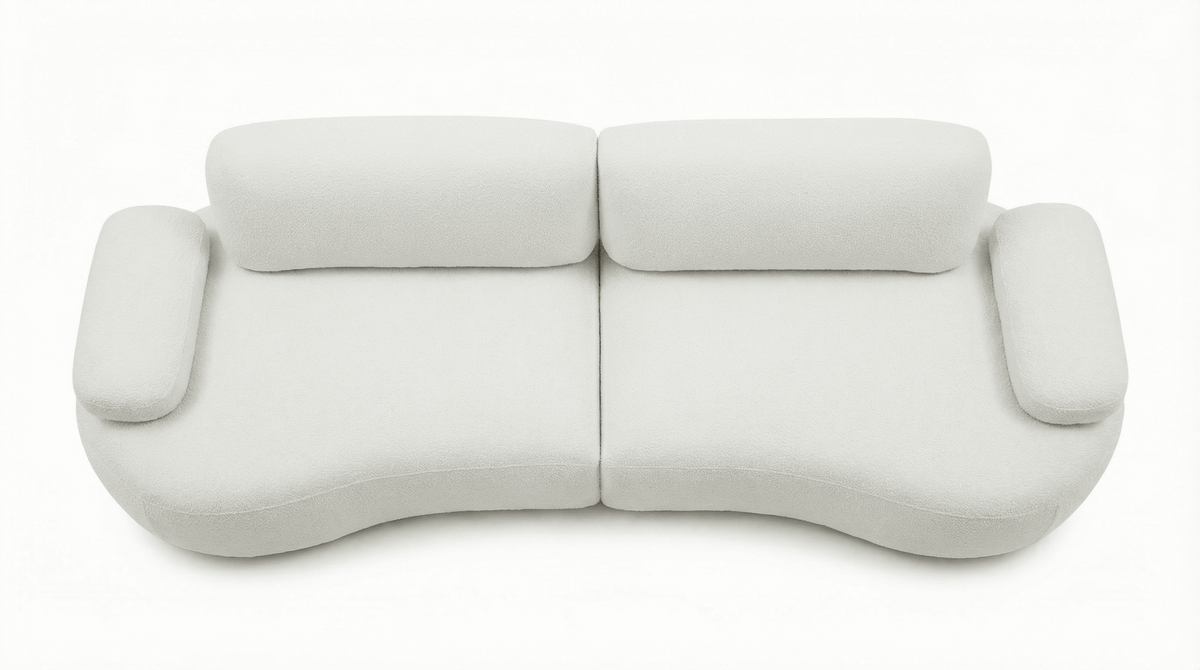 Modular Adjustable Sofa – Lambswool Fabric Curved Sectional Couch